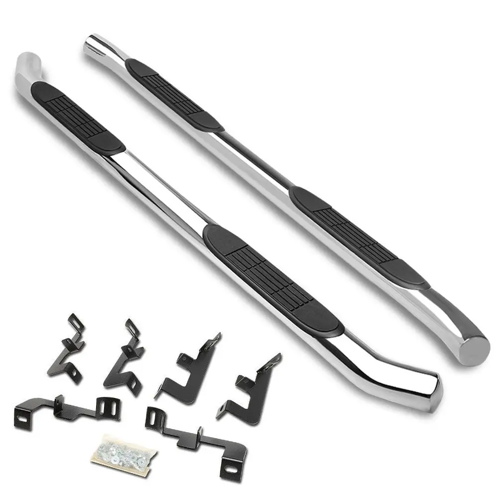 (Curved End Metal) Running Board Nerf Bar For 18+ Jeep Wrangler 4Dr Unlimited Jl 1