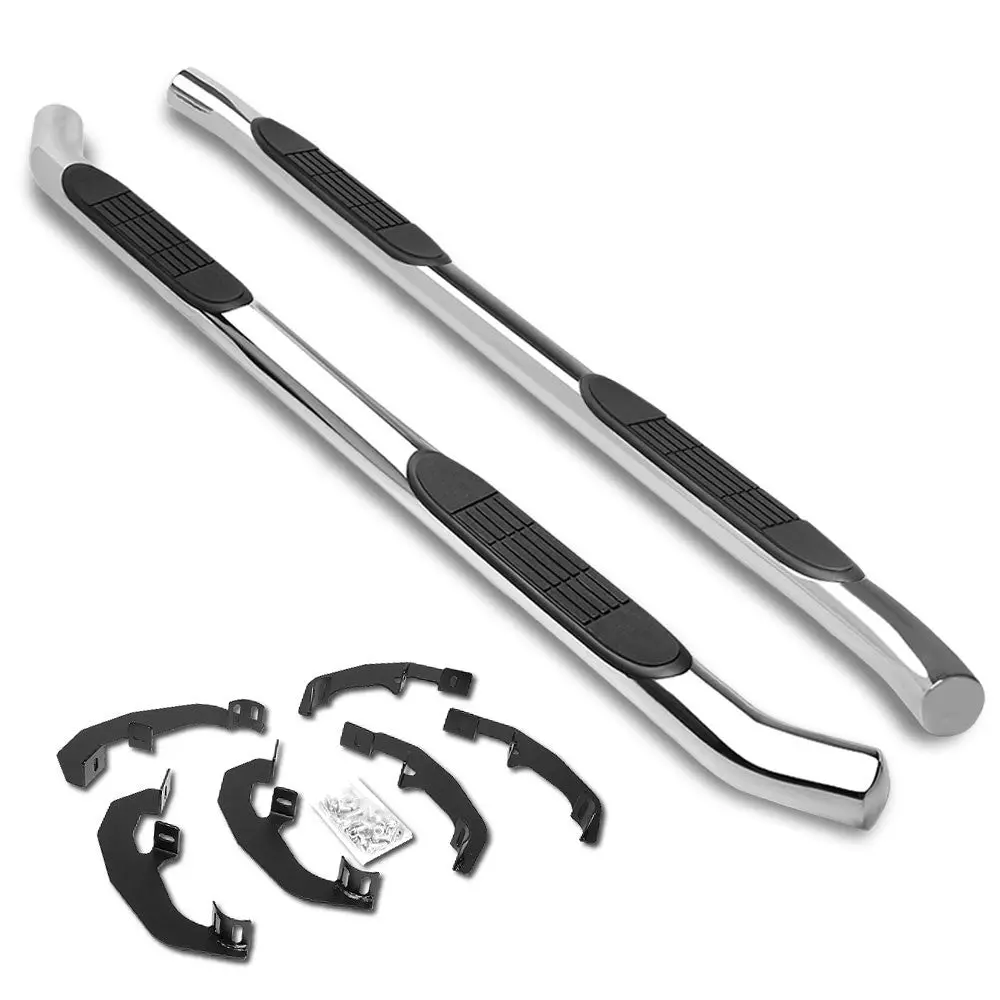 (Curved End Metal) Running Board Nerf Bar For 19+ Silverado Sierra 1500/20+ 2500 3500 Hd T1xx [Extended Cab] 1