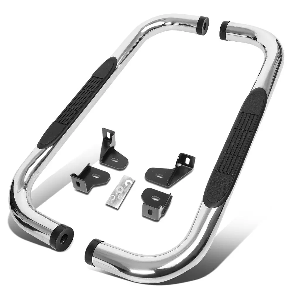(90 Bend End Metal) Running Board Nerf Bar For 19+ Chevrolet Silverado 1500 / Gmc Sierra 1500 (T1xx 4Th Gen) [Standard Cab] 1