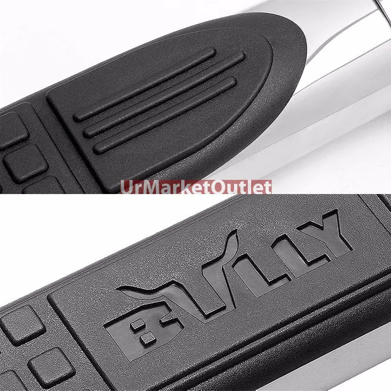 (90 Bend End Metal) Running Board Nerf Bar Length Adjustable [Extended Cab And Crew Cab] 1