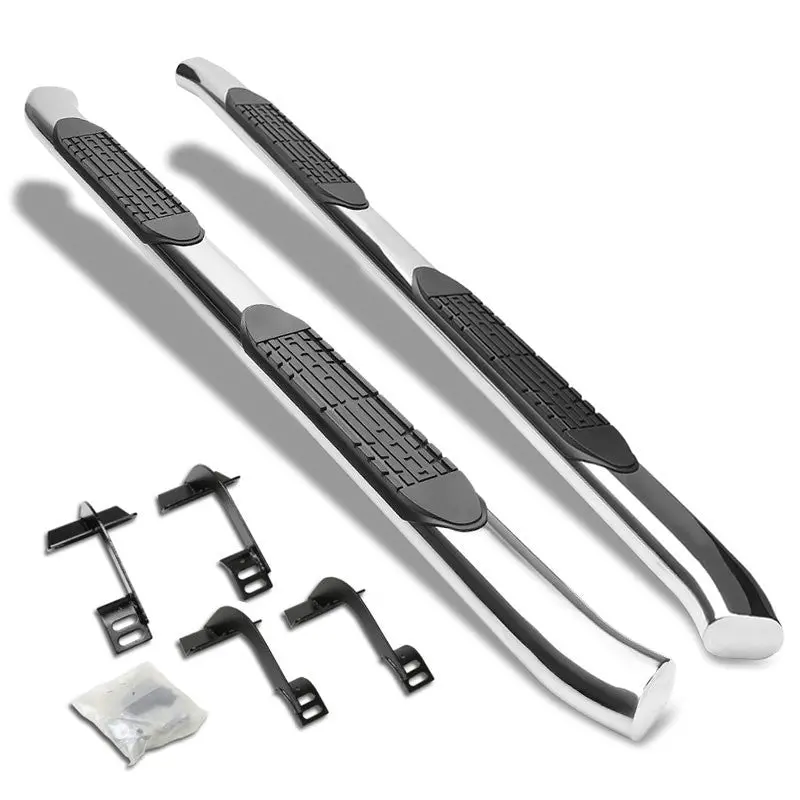 (Curved End Oval Metal) Running Board Nerf Bar For 15+ Ford F-150/17+ F-250 F-350 Super Duty [Extended Cab] 1