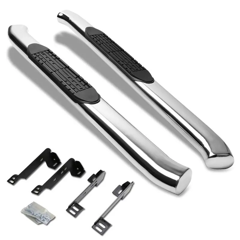 (Curved End Oval Metal) Running Board Nerf Bar For 99-19 Silverado/Sierra [Standard Cab] 1