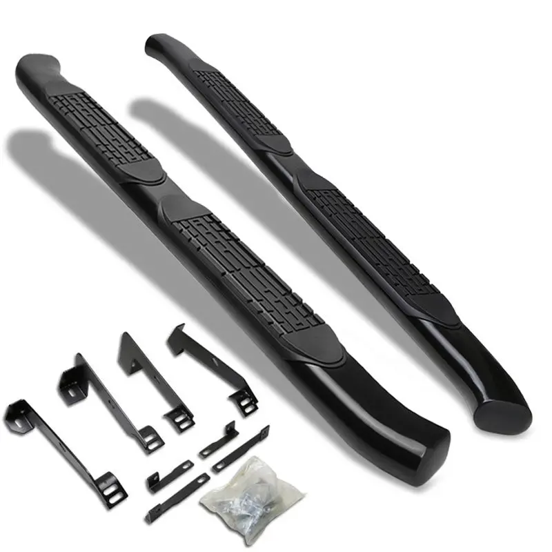 (Curved End Oval Black) Running Board Nerf Bar For Dodge 02-08 Ram 1500/03-09 Ram 2500 3500 [Extended Cab] 1