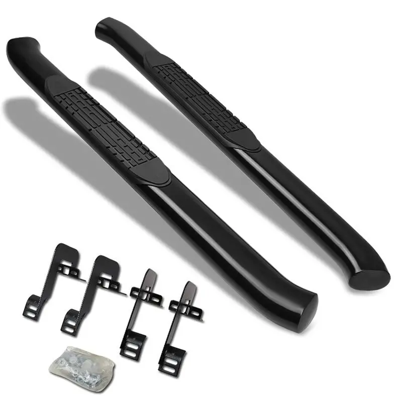 (Curved End Oval Black) Running Board Nerf Bar For 04-14 Ford F-150 (P221 11Th, P415 12Th Gen) [Standard Cab] 1