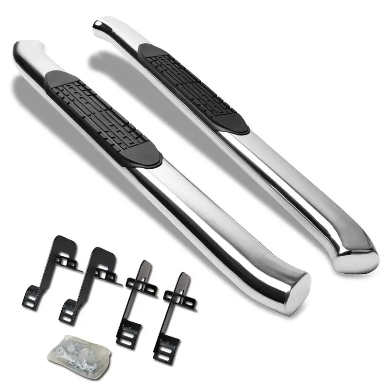 (Curved End Oval Metal) Running Board Nerf Bar For 04-14 Ford F-150 (P221 11Th, P415 12Th Gen) [Standard Cab] 1