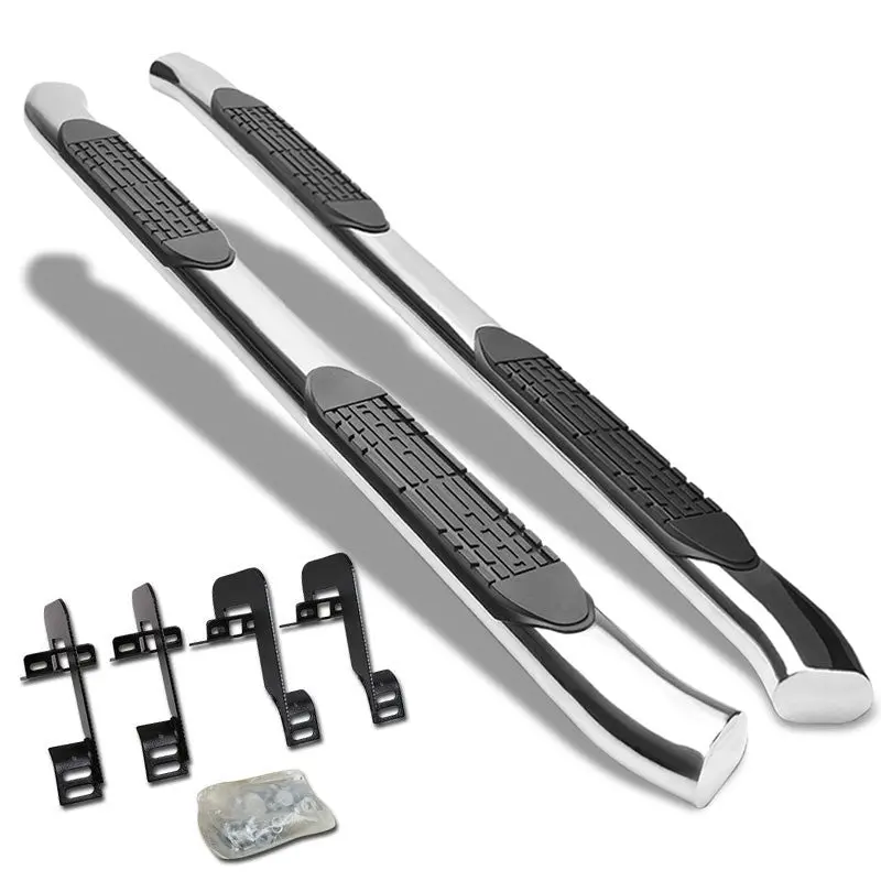 (Curved End Oval Metal) Running Board Nerf Bar For 04-14 Ford F-150 (P221 11Th, P415 12Th Gen) [Crew Cab] 1