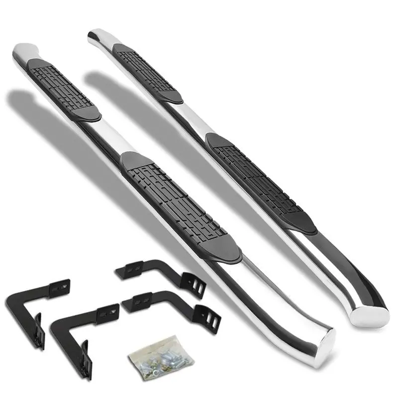 (Curved End Oval Metal) Running Board Nerf Bar For 05-21 Nissan Frontier (D40 2Nd Gen) [Crew Cab] 1