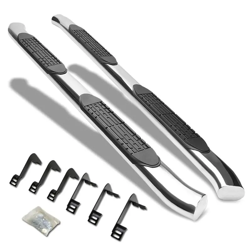 (Curved End Oval Metal) Running Board Nerf Bar For 04-15 Nissan Titan (A60 1St Gen) [Extended Cab] 1