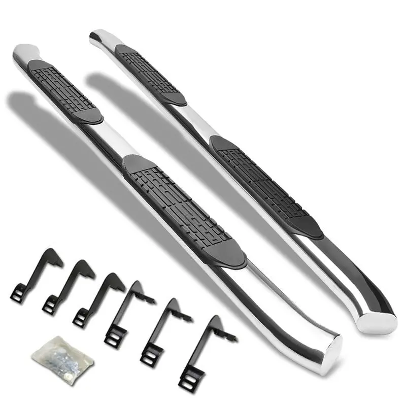 (Curved End Oval Metal) Running Board Nerf Bar For 04-15 Nissan Titan (A60 1St Gen) [Crew Cab] 1