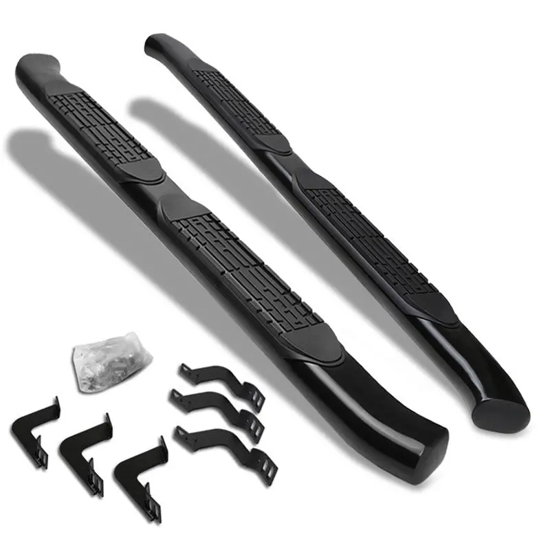 (Curved End Oval Black) Running Board Nerf Bar For 07-21 Toyota Tundra (Xk50 2Nd Gen) [Extended Cab] 1