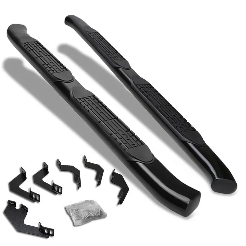 (Curved End Oval Black) Running Board Nerf Bar For 05-22 Toyota Tacoma [Extended Cab] 1