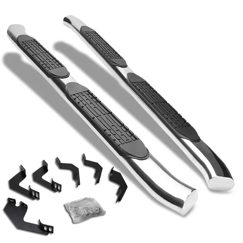 (Curved End Oval Metal) Running Board Nerf Bar For 05-22 Toyota Tacoma [Extended Cab] 1