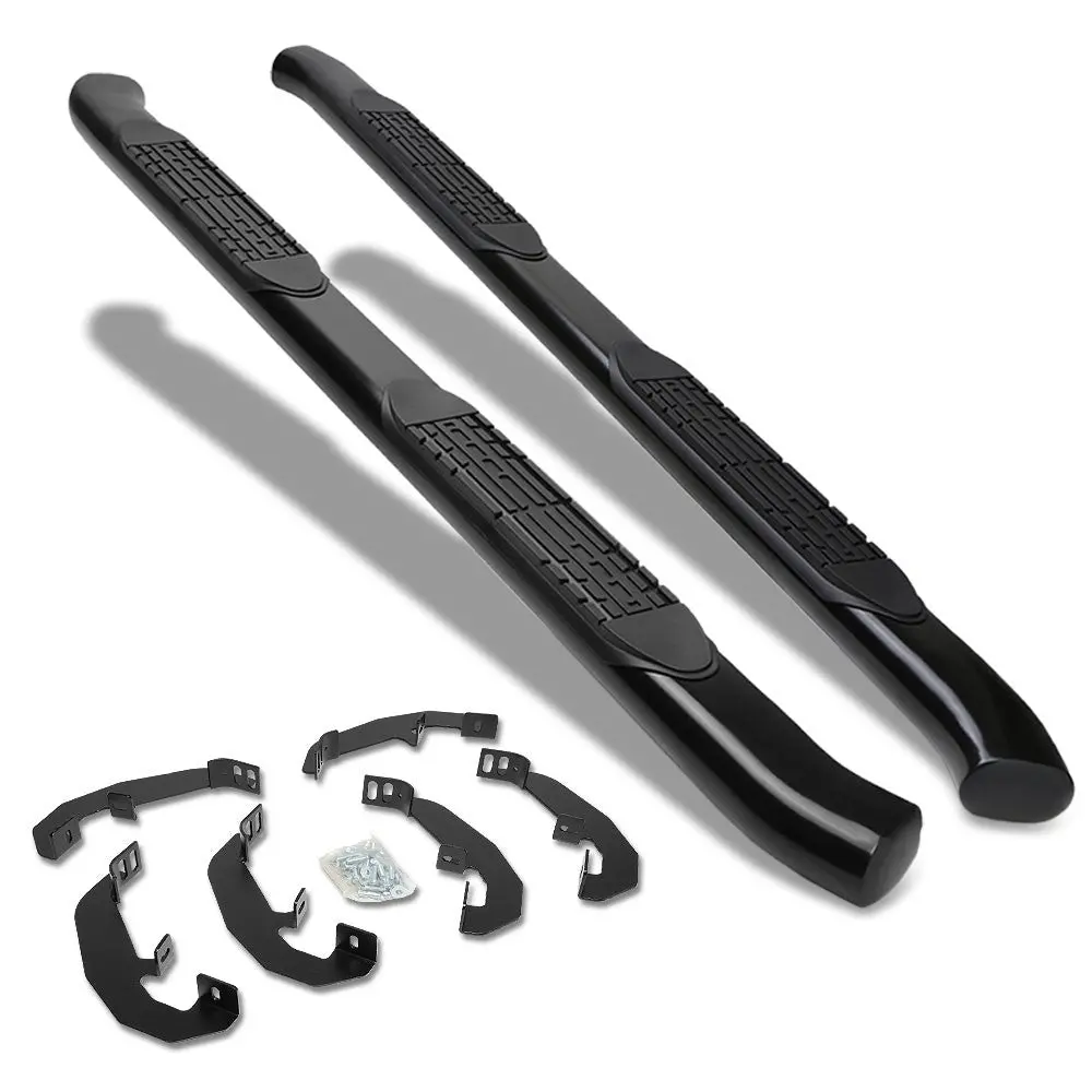 (Curved End Oval Black) Running Board Nerf Bar For 19+ Chevrolet Silverado / Gmc Sierra 1500 2500 3500 Hd (T1xx) [Crew Cab] 1