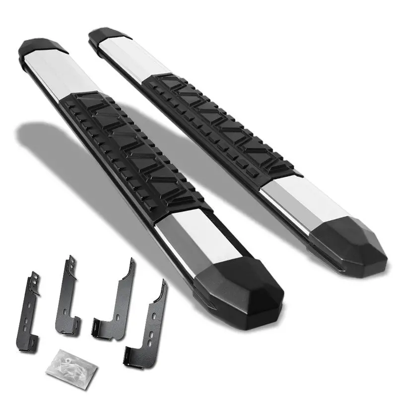 (Extruded Trapezoid Metal) Running Board Nerf Bar For 07-18 Silverado Sierra 1500/07-19 2500 3500 Hd [Standard Cab] 1