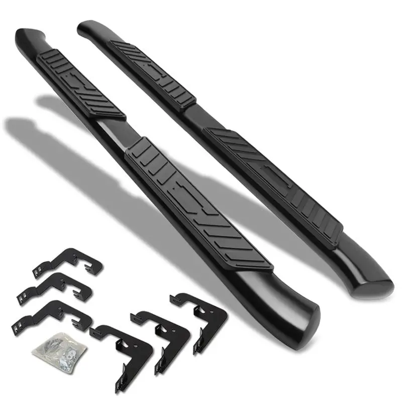 (Oval Tubular Black) Running Board Nerf Bar For 07-18 Silverado Sierra 1500/07-19 2500 3500 Hd [Extended Cab] 1