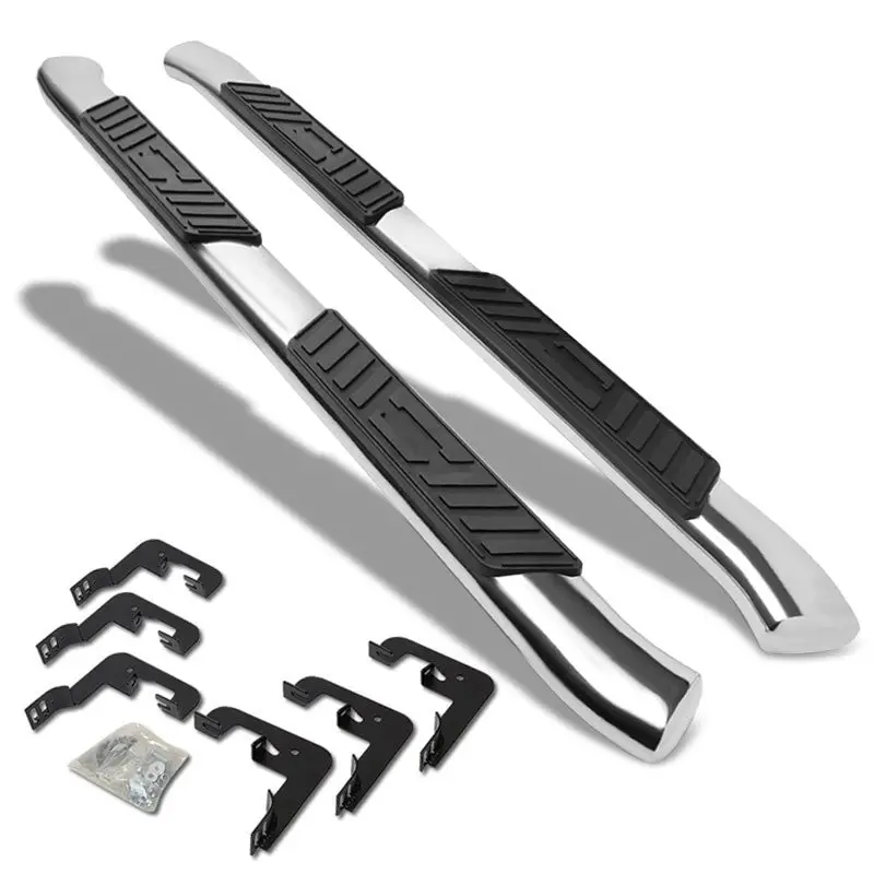 (Oval Tubular Metal) Running Board Nerf Bar For 07-18 Silverado Sierra 1500/07-19 2500 3500 Hd [Extended Cab] 1