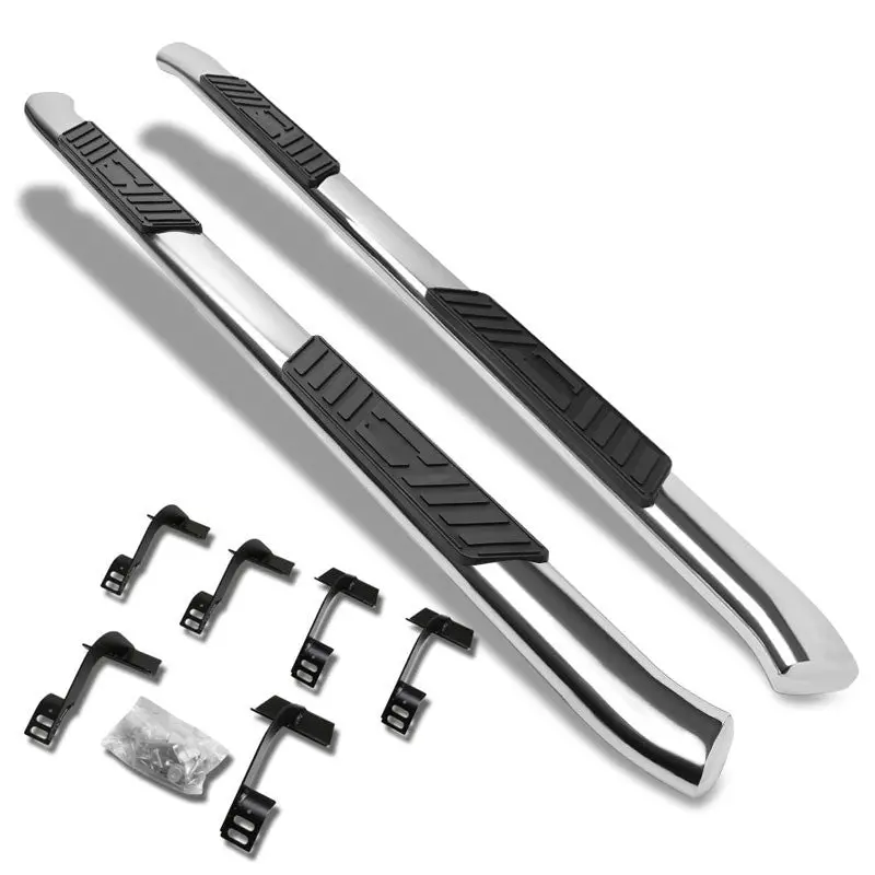(Oval Tubular Metal) Running Board Nerf Bar For Ford 15+ F-150 / 17+ F-250 F-350 Super Duty [Crew Cab] 1