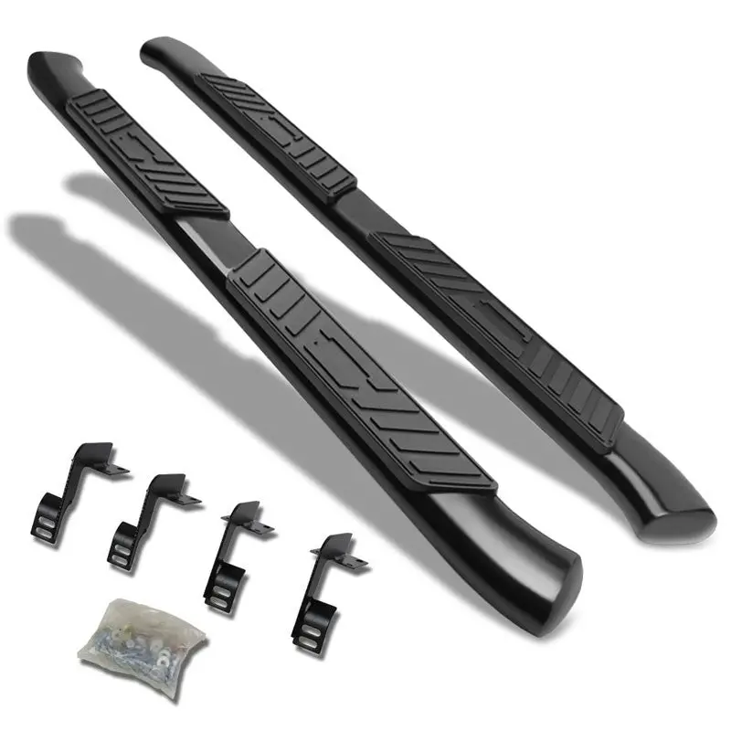 (Oval Tubular Black) Running Board Nerf Bar For 99-16 Ford F-250/350/450/550 Super Duty (Phn131) [Extended Cab] 1