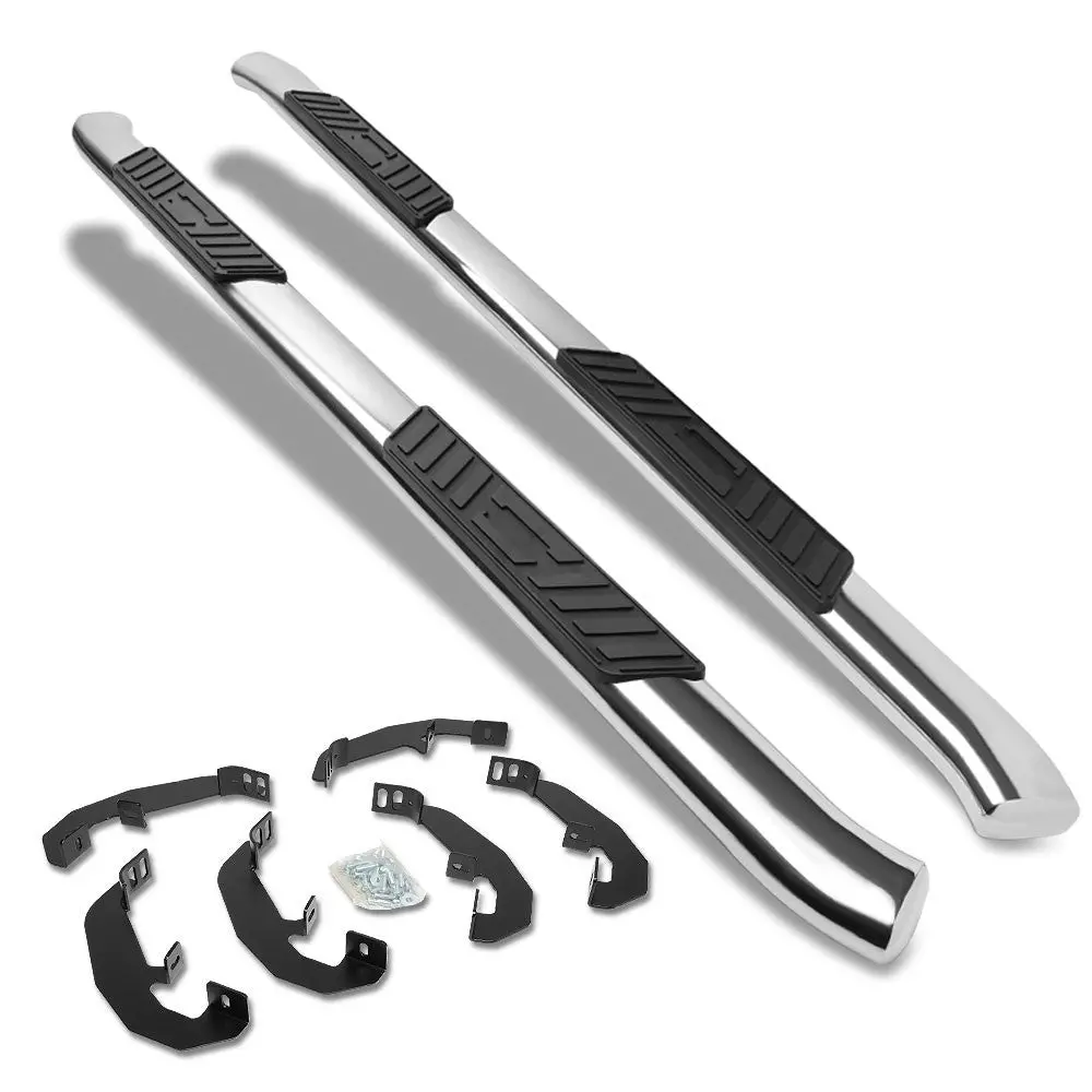 (Oval Tubular Metal) Running Board Nerf Bar For 19+ Chevrolet Silverado / Gmc Sierra 1500 2500 3500 Hd (T1xx) [Crew Cab] 1