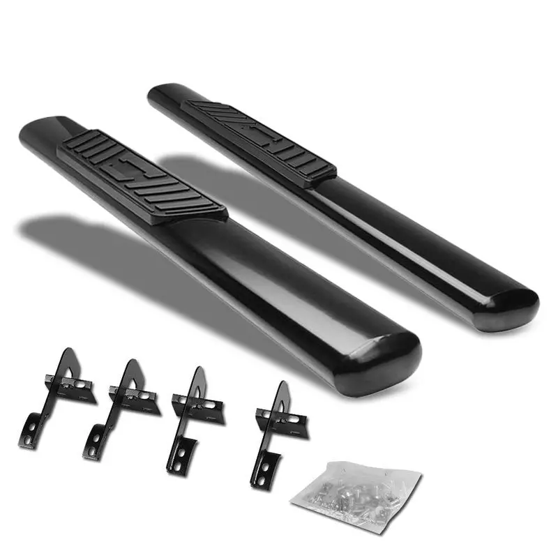 (Straight Oval Black) Running Board Nerf Bar For Ford 15+ F-150 P552 P702 / 17+ F-250 F-350 Super Duty P558 [Standard Cab] 1