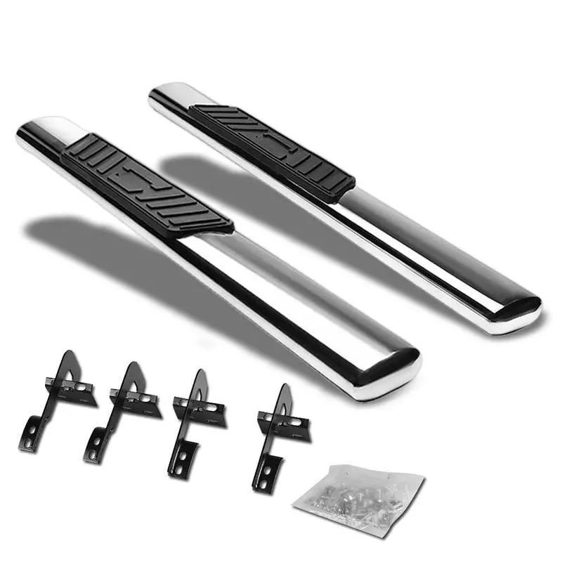(Straight Oval Metal) Running Board Nerf Bar For Ford 15+ F-150 P552 P702 / 17+ F-250 F-350 Super Duty P558 [Standard Cab] 1