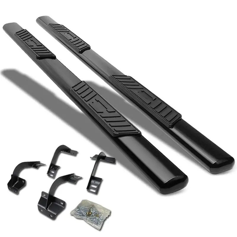 (Straight Oval Black) Running Board Nerf Bar For 15+ Ford F-150/17+ F-250 F-350 Super Duty [Extended Cab] 1