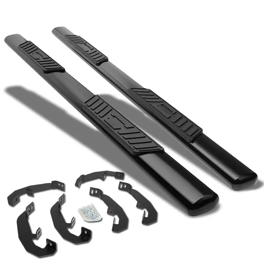 (Straight Oval Black) Running Board Nerf Bar For 19+ Chevrolet Silverado / Gmc Sierra 1500 2500 3500 Hd (T1xx) [Crew Cab] 1