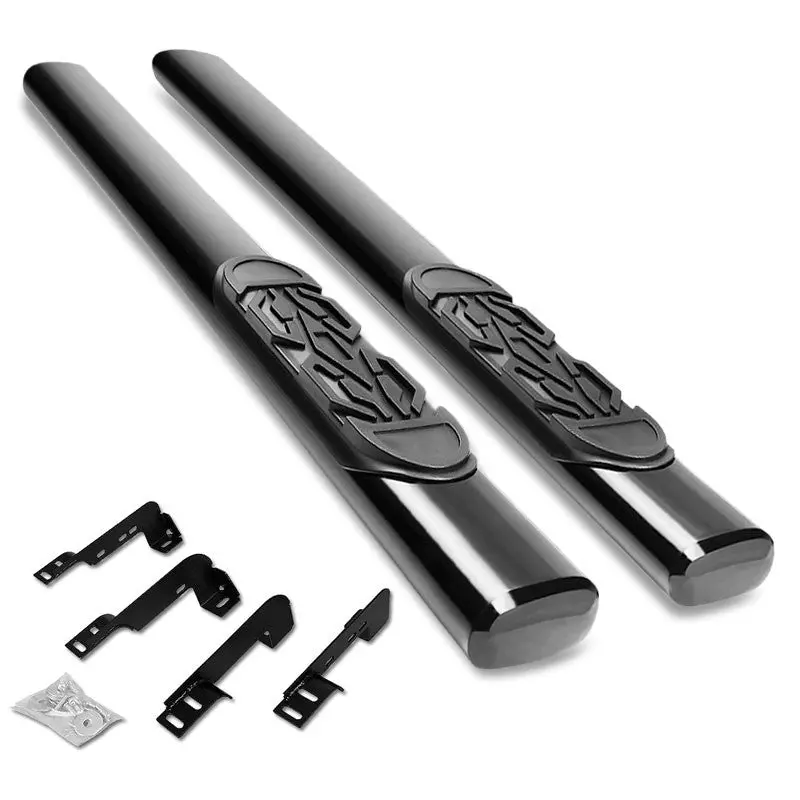 (Straight Oval Tubular Black) Running Board Nerf Bar For 99-19 Silverado/Sierra [Standard Cab] 1