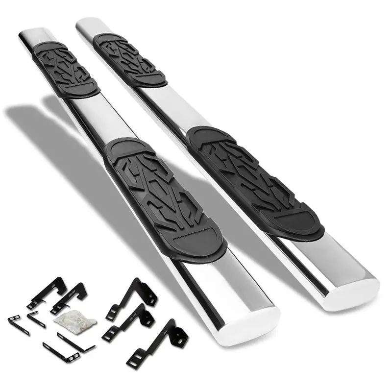 (Straight Oval Tubular Metal) Running Board Nerf Bar For 99-14 Chevrolet Silverado/Gmc Sierra Gmt800 Gmt900 [Crew Cab] 1