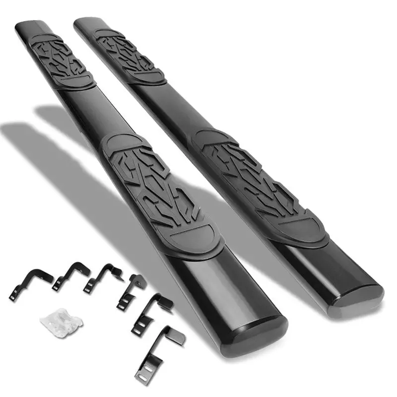 (Straight Oval Tubular Black) Running Board Nerf Bar For 09-18 Ram 1500 2500 3500/19+ Ram 1500 Classic [Crew Cab] 1