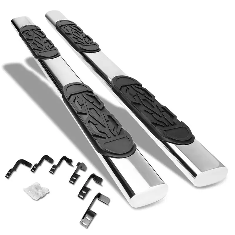 (Straight Oval Tubular Metal) Running Board Nerf Bar For 09-18 Ram 1500 2500 3500/19+ Ram 1500 Classic [Crew Cab] 1