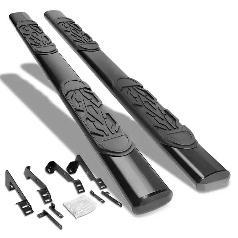 (Straight Oval Tubular Black) Running Board Nerf Bar For Dodge 02-08 Ram 1500/03-09 Ram 2500 3500 [Extended Cab] 1