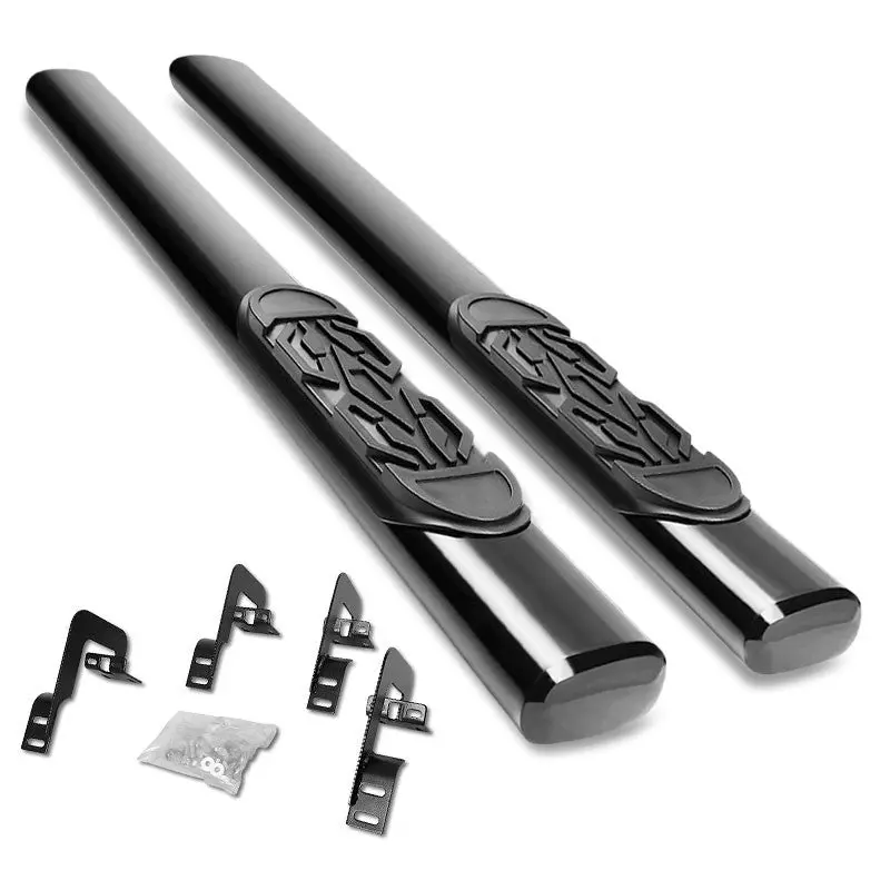 (Straight Oval Tubular Black) Running Board Nerf Bar For 04-14 Ford F-150 (P221 11Th, P415 12Th Gen) [Standard Cab] 1