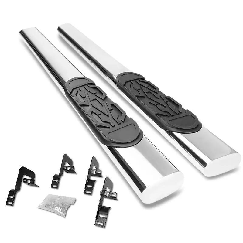 (Straight Oval Tubular Metal) Running Board Nerf Bar For 04-14 Ford F-150 (P221 11Th, P415 12Th Gen) [Standard Cab] 1
