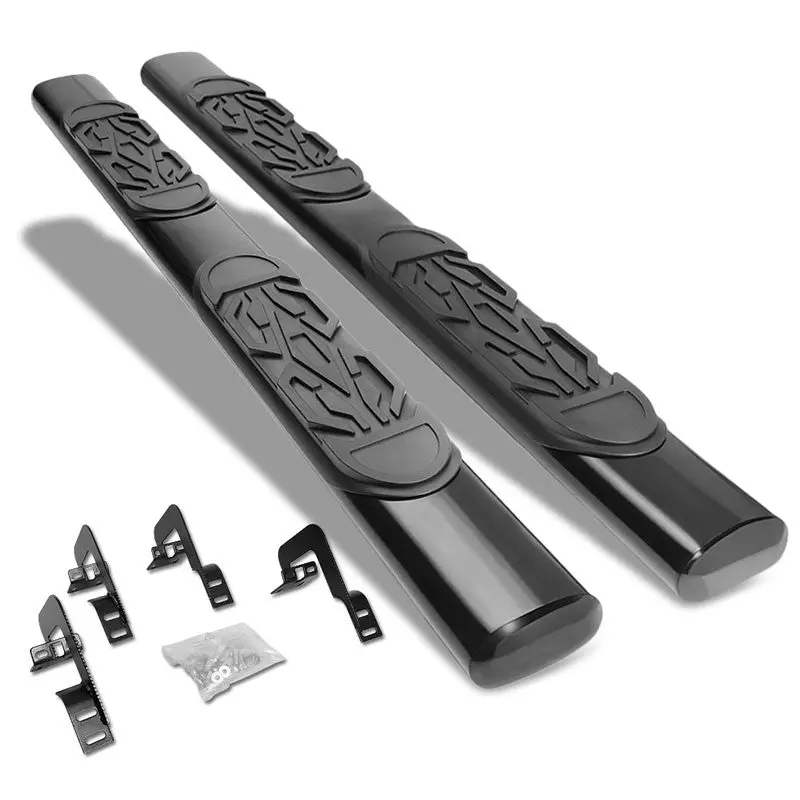 (Straight Oval Tubular Black) Running Board Nerf Bar For 09-14 Ford F-150 (P415 12Th Gen) [Extended Cab] 1