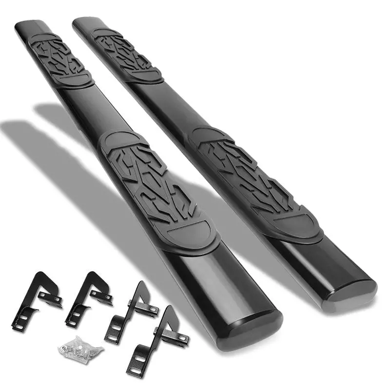 (Straight Oval Tubular Black) Running Board Nerf Bar For 01-03 Ford F-150 (Pn-96 10Th Gen) [Crew Cab] 1