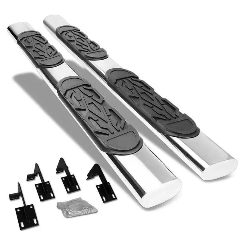 (Straight Oval Tubular Metal) Running Board Nerf Bar For 99-16 Ford F-250/350/450/550 Super Duty (Phn131) [Extended Cab] 1
