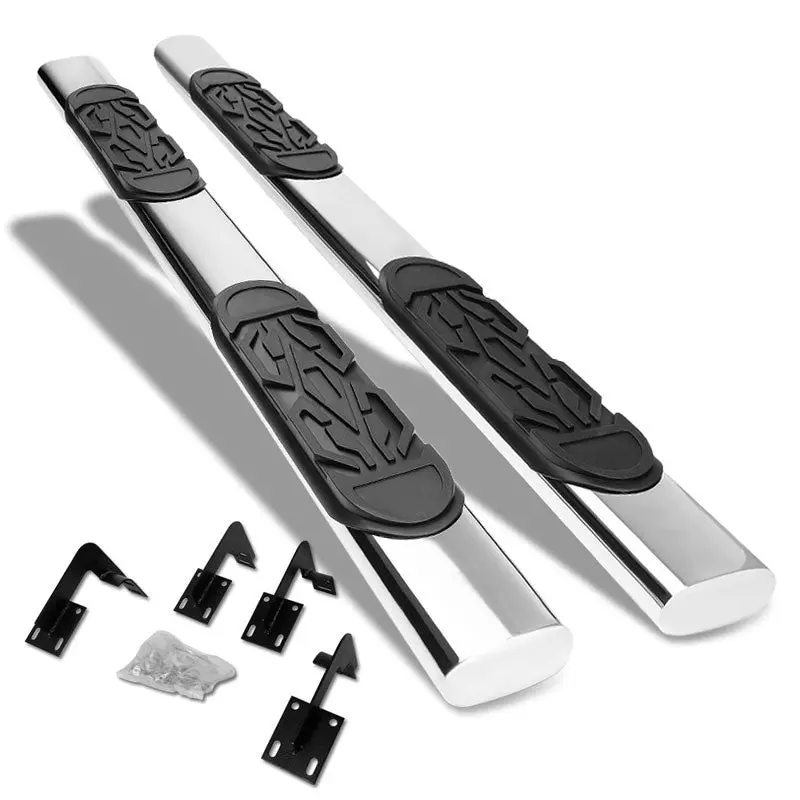 (Straight Oval Tubular Metal) Running Board Nerf Bar For 99-16 Ford F-250/350/450/550 Super Duty (Phn131) [Crew Cab] 1