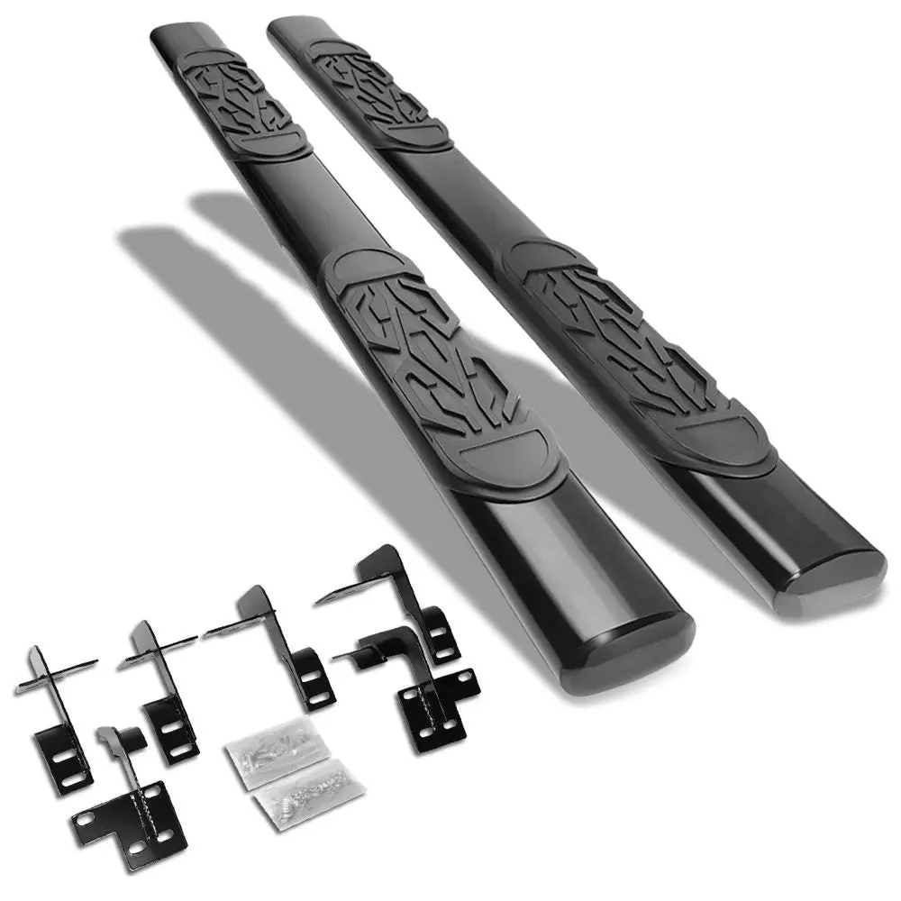 (Straight Oval Tubular Black) Running Board Nerf Bar For 19+ Ram 1500 (Dt 5Th Gen) [Extended Cab] 1