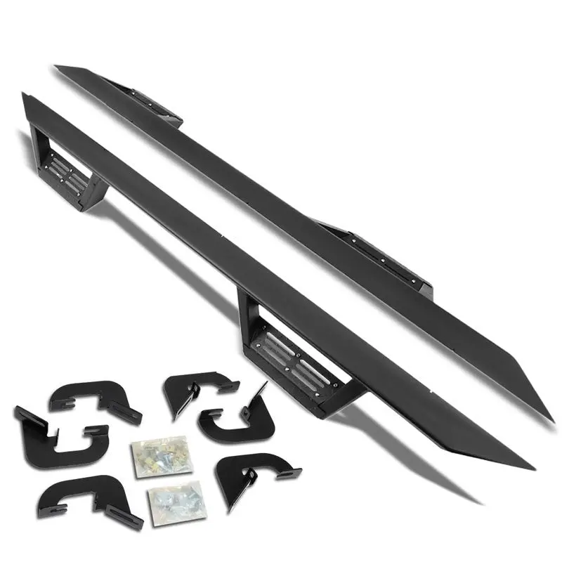 (Step-Down Black) Running Board Nerf Bar For 07-18 Silverado Sierra 1500/07-19 2500 3500 Hd [Extended Cab] 1