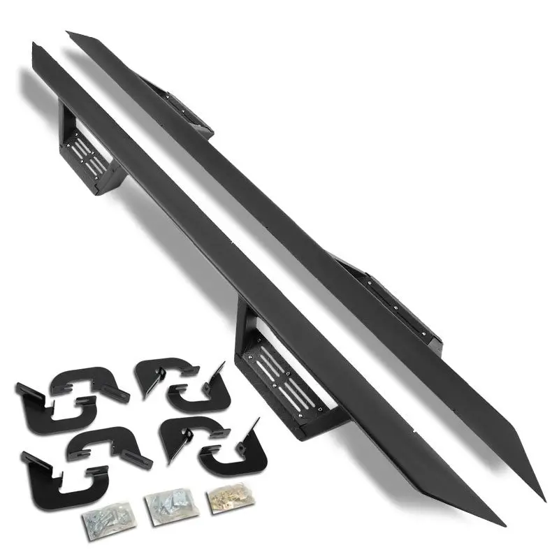 (Step-Down Black) Running Board Nerf Bar For 07-18 Silverado Sierra 1500/07-19 2500 3500 Hd [Crew Cab] 1