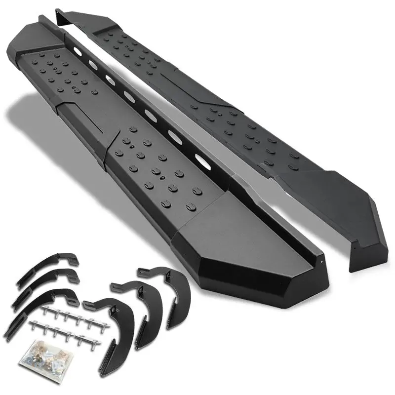 (Industrial Black) Running Board Nerf Bar For 07-18 Silverado Sierra 1500/07-19 2500 3500 Hd [Extended Cab] 1