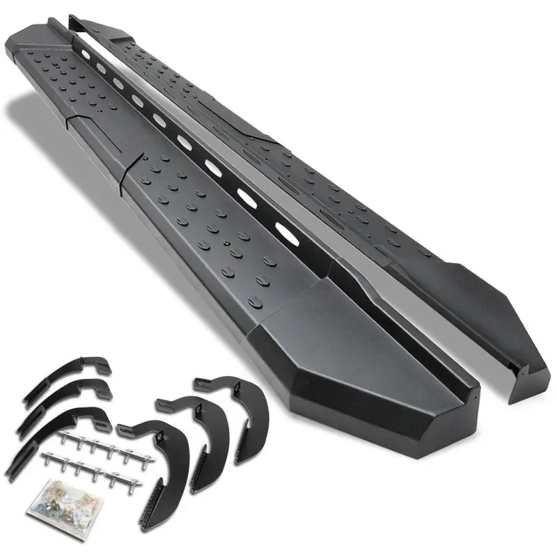 (Industrial Black) Running Board Nerf Bar For 07-18 Silverado Sierra 1500/07-19 2500 3500 Hd [Crew Cab] 1