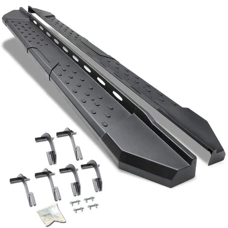 (Industrial Black) Running Board Nerf Bar For Ford 15+ F-150 / 17+ F-250 F-350 Super Duty [Crew Cab] 1