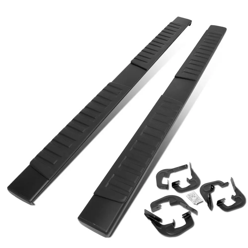 (Extruded Flat Black) Running Board Nerf Bar For 07-18 Silverado Sierra 1500/07-19 2500 3500 Hd [Extended Cab] 1