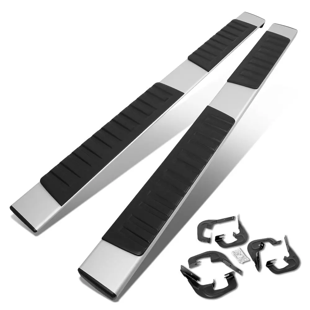 (Extruded Flat Metal) Running Board Nerf Bar For 07-18 Silverado Sierra 1500/07-19 2500 3500 Hd [Extended Cab] 1