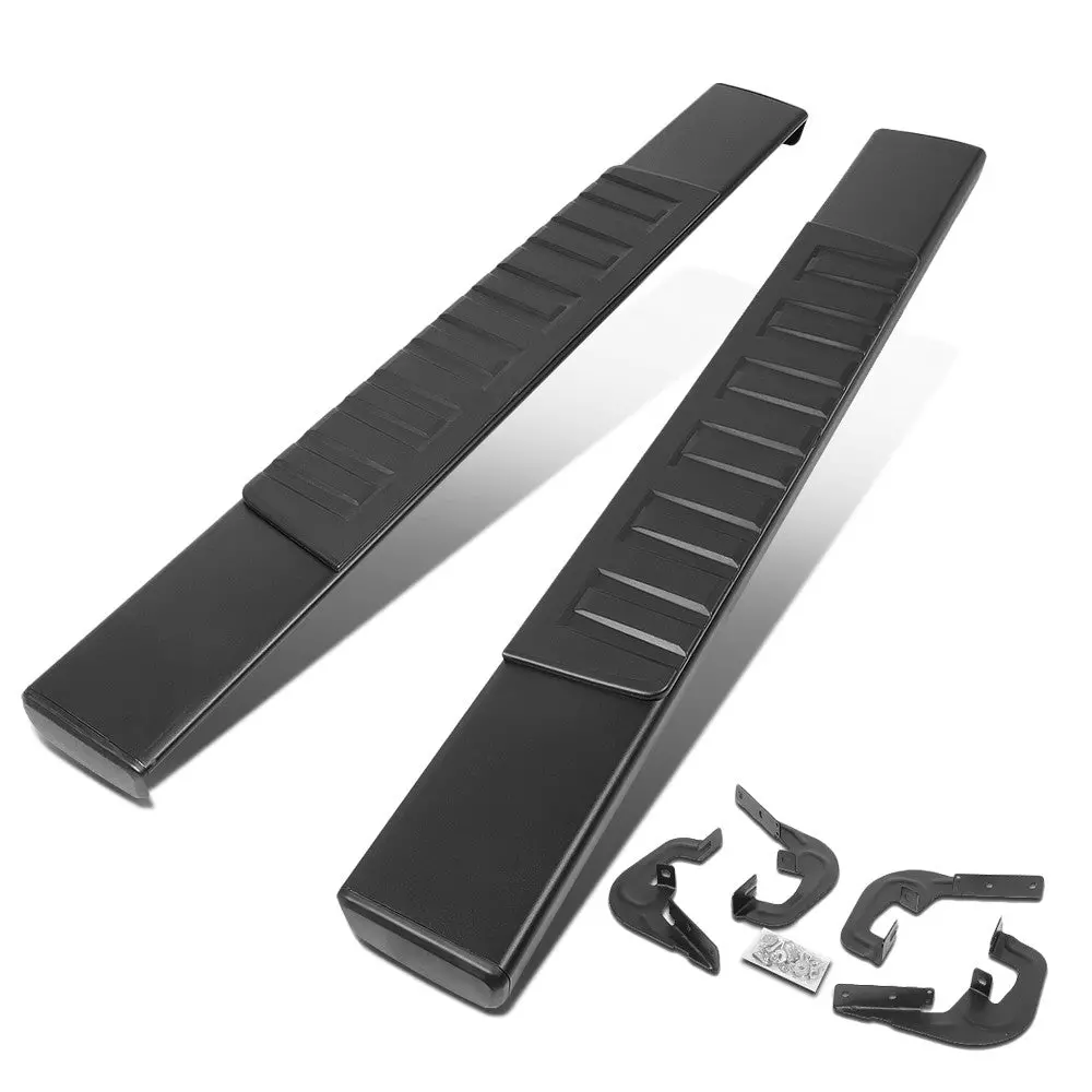 (Extruded Flat Black) Running Board Nerf Bar For 07-18 Silverado Sierra 1500/07-19 2500 3500 Hd [Standard Cab] 1