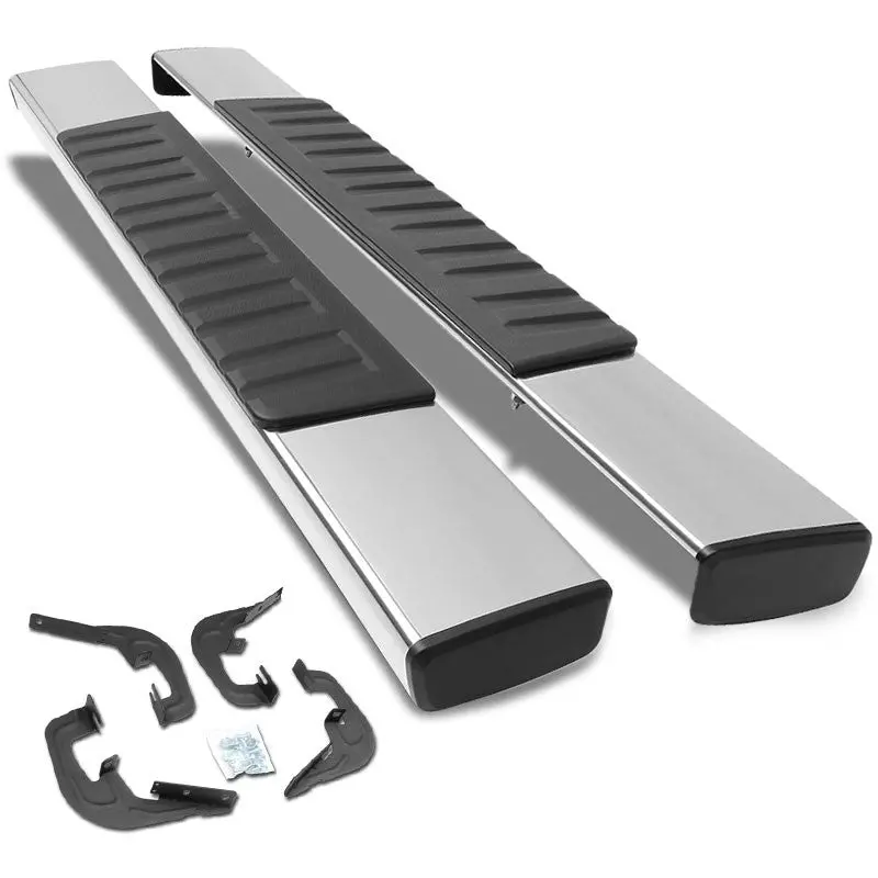 (Extruded Flat Metal) Running Board Nerf Bar For 07-18 Silverado Sierra 1500/07-19 2500 3500 Hd [Standard Cab] 1