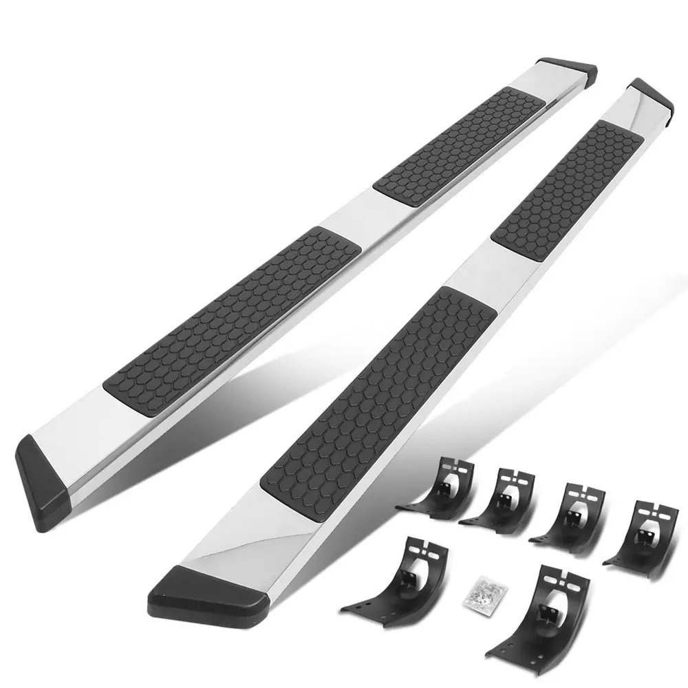 (80" Flat Honeycomb 2 Pad Metal) Running Board Nerf Bar For 09-18 Ram 1500 2500 3500/19+ Ram 1500 Classic [Crew Cab] 1