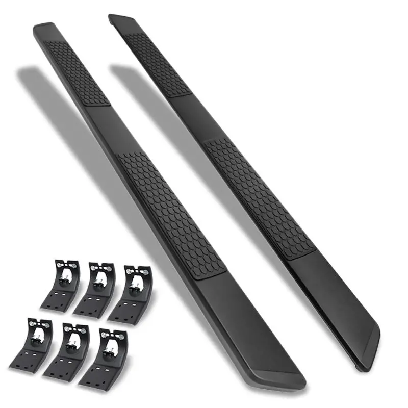 (82" Flat Honeycomb 2 Pad Black) Running Board Nerf Bar For 09-18 Ram 1500 2500 3500/19+ Ram 1500 Classic [Crew Cab] 1